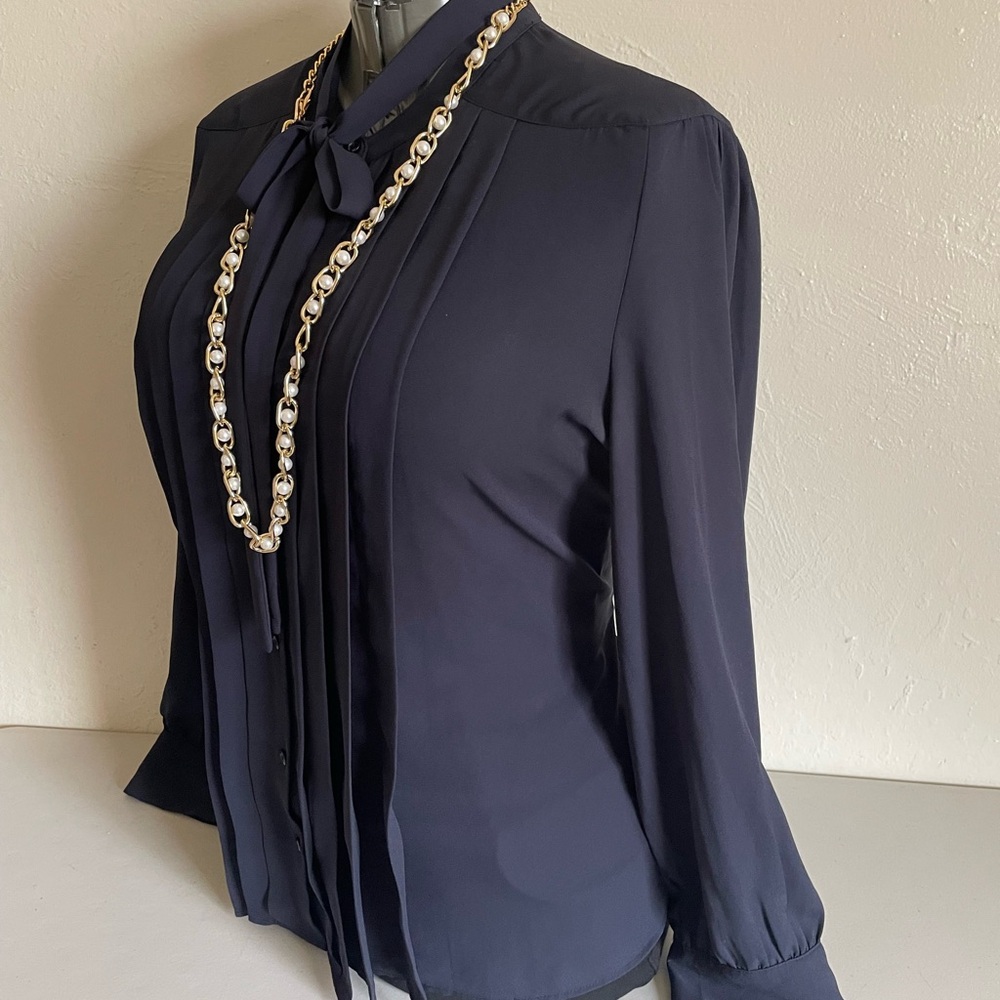 Elegant Black Pleated Blouse